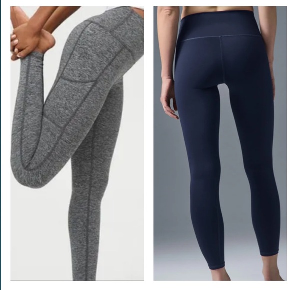 Aerie Offline Leggings Lot Women’s Small – 2 Pairs High Rise (Navy Short + Gray) - Picture 1 of 6